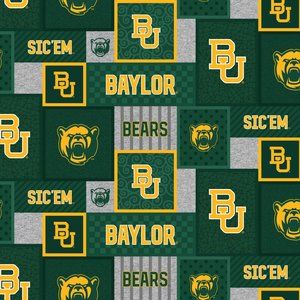 Baylor Bears College Patch Fleece Fabric